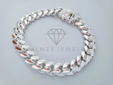 Pulsera de Lujo - 104826 - Diseño Cubana Miami 10mm/8Pulgadas Plata Fina .925