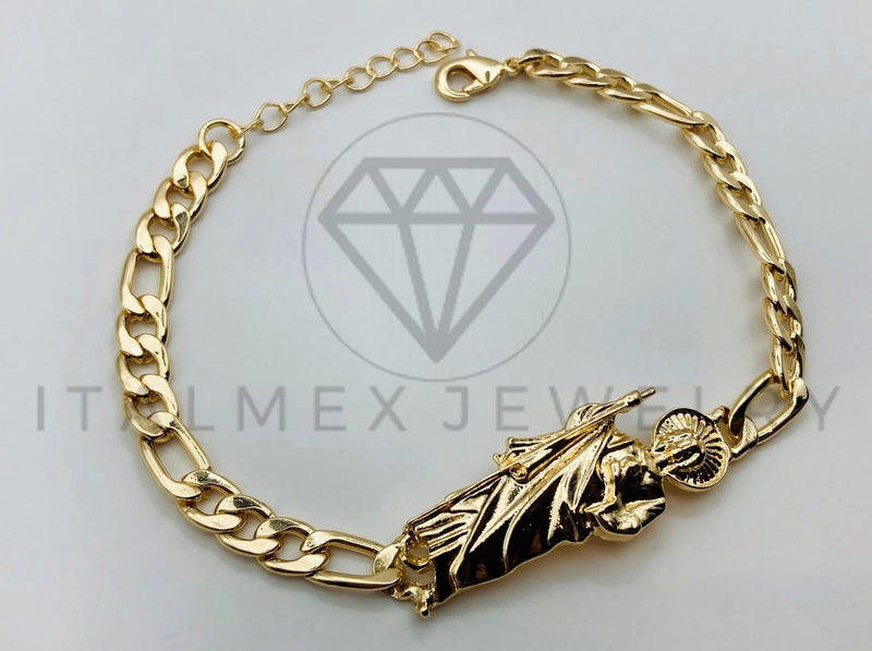 Pulsera de Lujo - 105631 - Esclava Dije San Judas Oro Laminado 18K