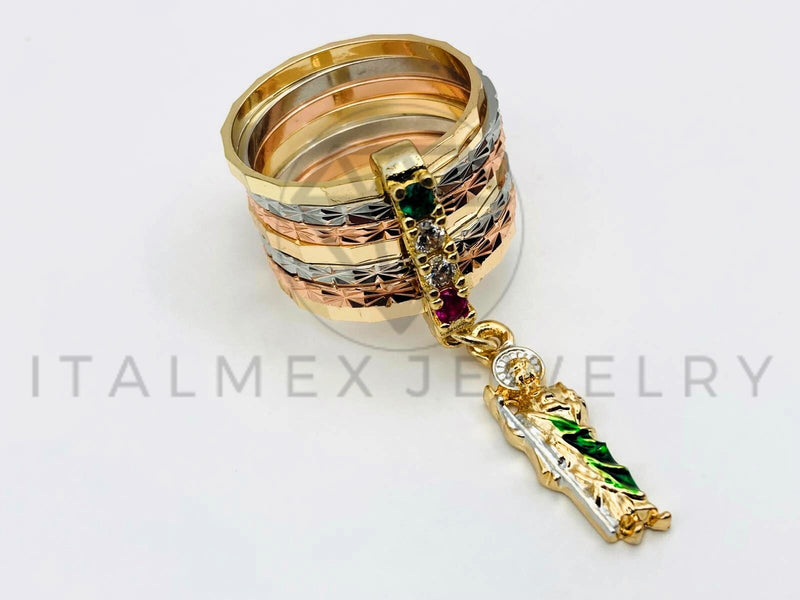 Anillo de Dama - 105593 - Anillo Semanario San Judas Color Oro Laminado 18K