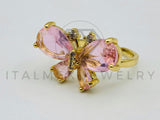 Anillo de Dama - 105581 - Anillo Mariposa Circonia Rosa Oro Laminado 18K