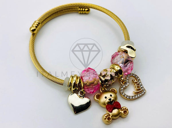 Pulsera de Lujo - 105652 - Pulsera PDR Osito y Corazon Love Oro Laminado 18K