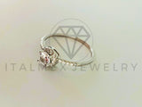 Anillo de Plata - 105424 - Anillo Matrimnio Solitario Halo Plata .925