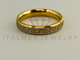 Anillo de Lujo - 105444 - Argolla Grecas Bitono 3mm Oro Laminado 18K