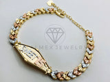 Pulsera de Lujo - 105645 - Esclava Placa Sweet 15 Oro Laminado 18K