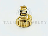 Arete de Lujo - 105604 - Huggie Clasico Grecas Oro Laminado 18K