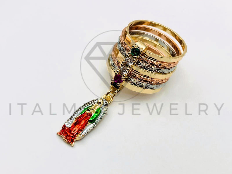 Anillo de Dama - 105592 - Anillo Semanario Virgen Guadalupe Oro Laminado 18K