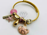 Pulsera de Lujo - 105649 - Pulsera PDR Concha y Estrella Rosa Oro Laminado 18K