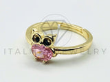 Anillo de Dama - 105554 - Diseño Buho Circonia Rosa Oro Laminado 18K