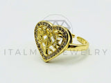 Anillo de Dama - 105576 - Anillo Corazon Arbol de la Vida Oro Laminado 18K