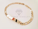 Pulsera de Lujo - 105286 - Esclava Figaro Placa Lisa 5mm - Oro Laminado 18K