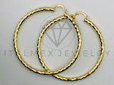 Arete de Lujo - 105533 - Arracada Facetada 70mm Oro Laminado 18K