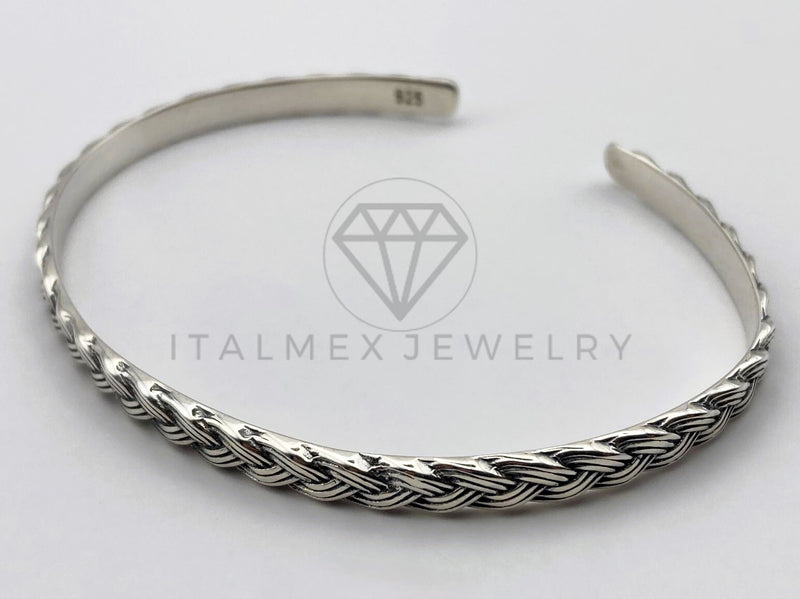 Pulsera de Lujo - 105462 - Aro Ajustable Tejido Diseñador Plata .925