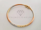 Pulsera de Lujo - 104867 - Diseño Aro Clásico diamantado Oro Laminado 18K