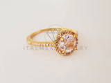 Anillo de Dama - 105377 - Anillo Solitario Circonia Clara Oro Laminado 18K