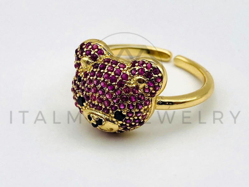 Anillo de Dama - 105580 - Anillo Osito Circonia Rosa Oro Laminado 18K