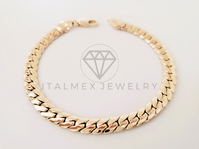 Pulsera de Lujo - 105285 - Pulsera Tejido Italiano 6mm - Oro Laminado 18K