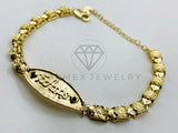 Pulsera de Lujo - 105644 - Esclava Placa 15 Años Dorada Oro Laminado 18K