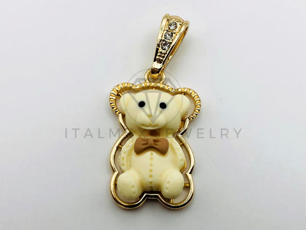 Dije de Lujo - 105660 - Dije Osito de Peluche Color Pastel Oro Laminado 18K