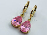 Arete de Lujo - 105794 - Arete Gota Circonia Rosa Oro Laminado 18K