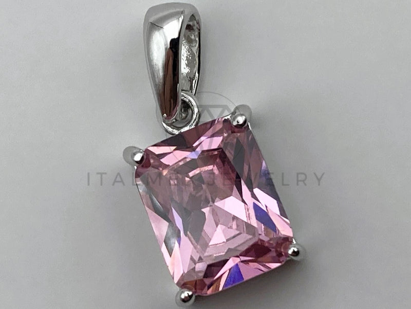 Dije No Religioso - 105457 - Dije de Princesa Circonia Rosa Plata .925