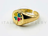 Anillo de Dama - 105566 - Diseño Trebol 4 Hojas Colores Oro Laminado 18K