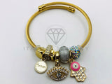 Pulsera de Lujo - 105648 - Pulsera PDR Ojo Y Mano Hamsa Rosa Oro Laminado 18K