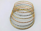 Pulsera de Lujo - 105641 - Semanario Rayado Tres Oros Oro Laminado 18K