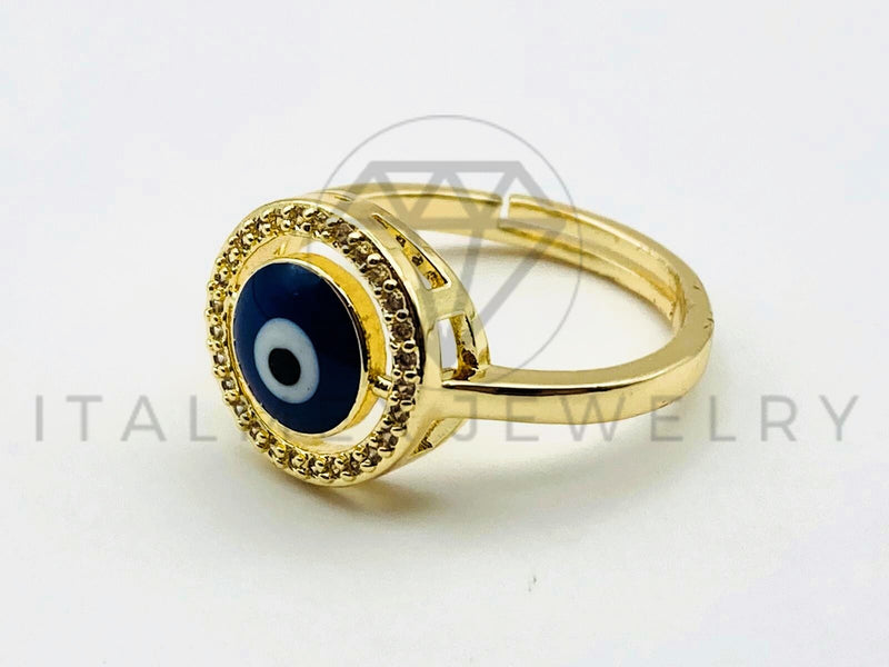 Anillo de Dama - 105571 - Anillo Ojo Turco Ojo Azul Oro Laminado 18K