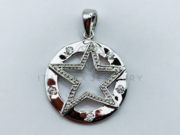 Dije Elegante - 105894 - Diseño Estrella Bisel Circonia Clara Plata .925