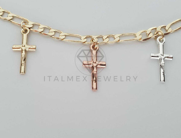 Pulsera Elegante - 100168 - Diseño de Cristo 3 Oros - Oro Laminado 18K