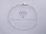 Tobillera Clasica - 104283 - Diseño Corazon 3mm/9" Plata .925