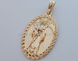 Dije Elegante - 101883 - Medalla de Santa Muerte Tamaño Mediana Oro Laminado 18K