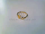 Anillo Dama de Lujo -103769 - Diseño Inicial "V" CZ Clara Oro Laminado 18K