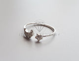 Anillo de Dama - 101534 - Anillo Ajustable Luna y Estrella CZ Clara Plata .925