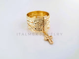 Anillo de Lujo - 103905 - Anillo Semanario Diamantado Cruz CZ Oro Laminado 18K