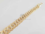 Pulsera Ajustable - 102723 - Diseño Double Link 13mm/9" Oro Laminado 18K