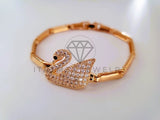 Pulsera de Lujo - 104325 - Diseño Cisne CZ Clara Oro Laminado 18K