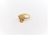 Anillo de Lujo - 103151 - Estilo Jaguar CZ Clara Dorado Oro Laminado 18K