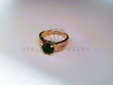 Anillo de Lujo - 103896 - Anillo Circonia Verde Pavé Oro Laminado 18K