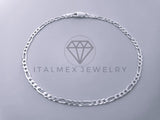 Tobillera Clasica - 104278 - Diseño Figaro 3x1 3mm/9" Plata .925