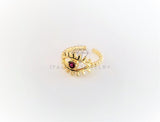 Anillo de Lujo - 103116 - Diseño Ojo Turco con CZ Rosa Oro Laminado 18K