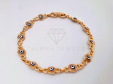 Pulsera Elegante - 103982 - Pulsera Ojo Turco Dorado Oro Laminado 18K