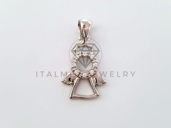 Dije Religioso - 104457 - Dije de Angelito Circonia Clara - Plata .925