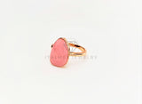 Anillo Dama de Lujo - 103372 - Diseño Resina Rosa Pastel Oro Laminado 18K