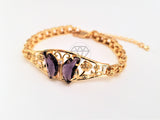 Pulsera Elegante - 103500 - Esclava de Mariposa CZ Morada Oro Laminado 18K