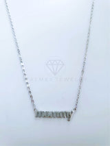 Collar de Lujo - 104125 - Estilo MOMMY Liso Plata Fina .925