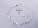 Tobillera Clasica - 104283 - Diseño Corazon 3mm/9" Plata .925