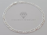 Pulsera de Lujo - 104450 - Pulsera Figaro 2mm - Plata .925