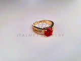 Anillo de Lujo - 103895 - Anillo CZ Roja Pavé Oro Laminado 18K