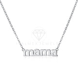 Collar de Lujo - 104124 - Estilo MAMÁ Liso Plata Fina .925